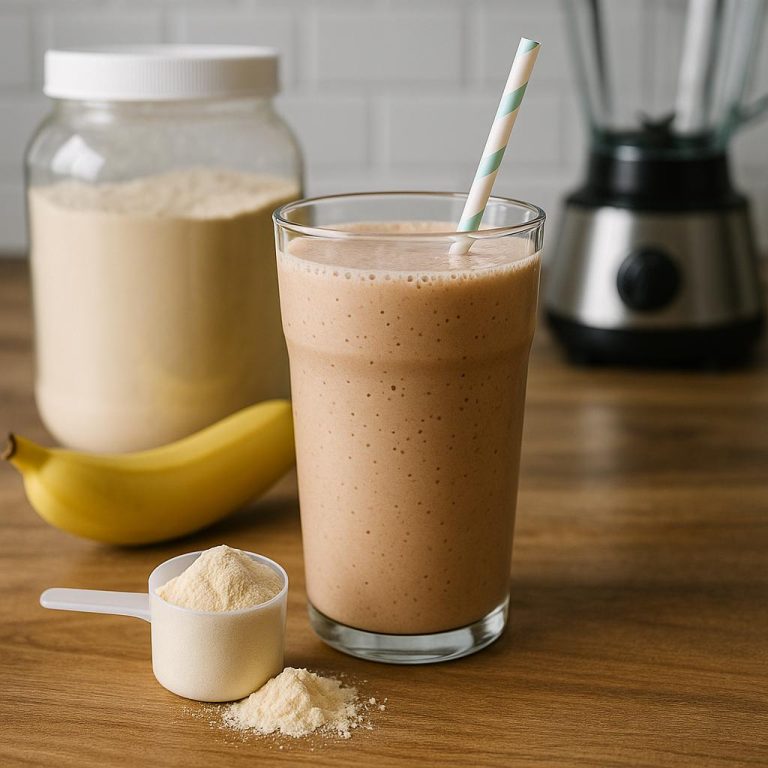 Smoothie met eiwitpoeder