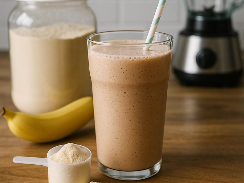 Smoothie met eiwitpoeder
