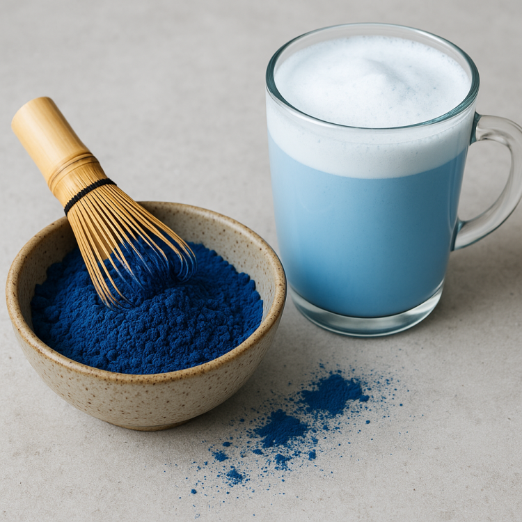 Blauwe matcha